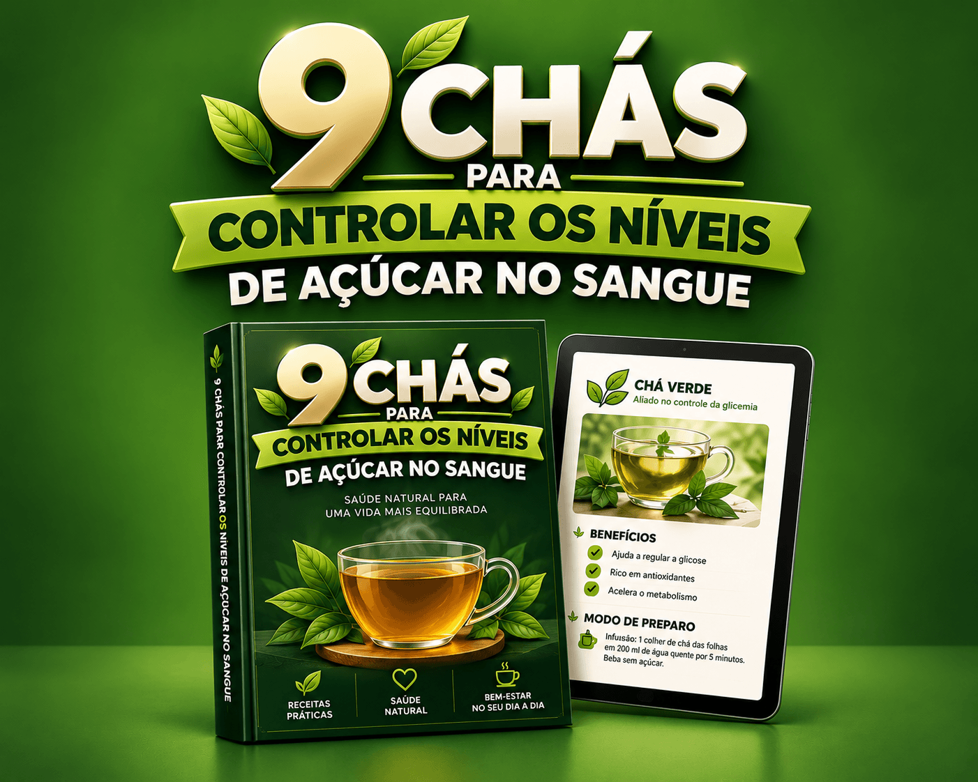 Capa do bônus 9 Chás para Controlar os Níveis de Açúcar no Sangue