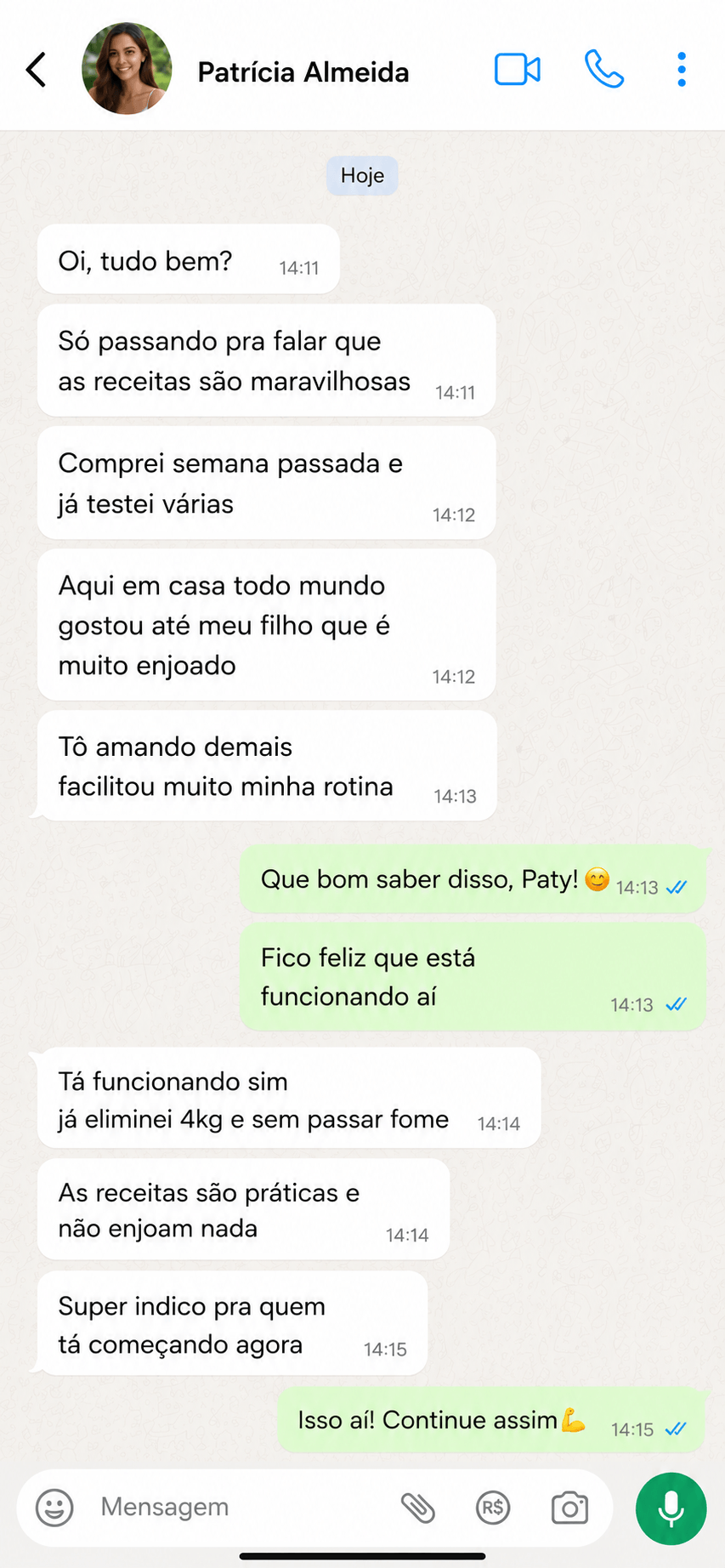 Depoimento de Patrícia Almeida sobre as receitas cetogênicas