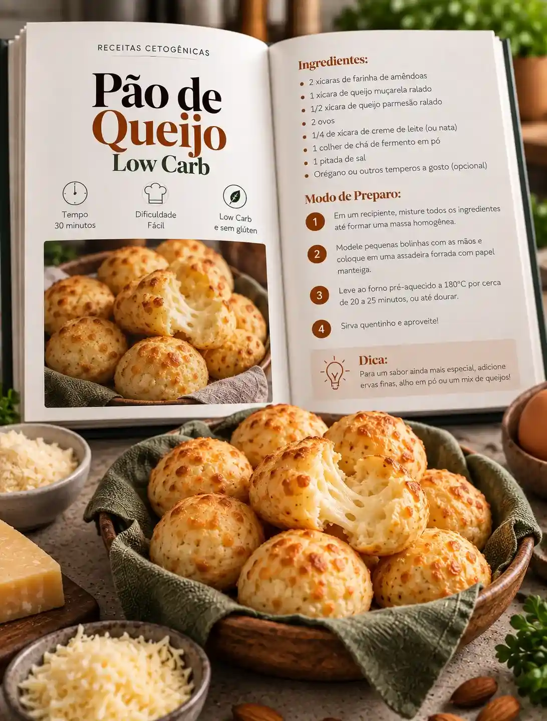 Receita de Pão de Queijo Low Carb